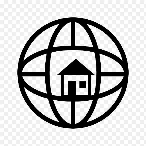 地球上的房屋标志图标
