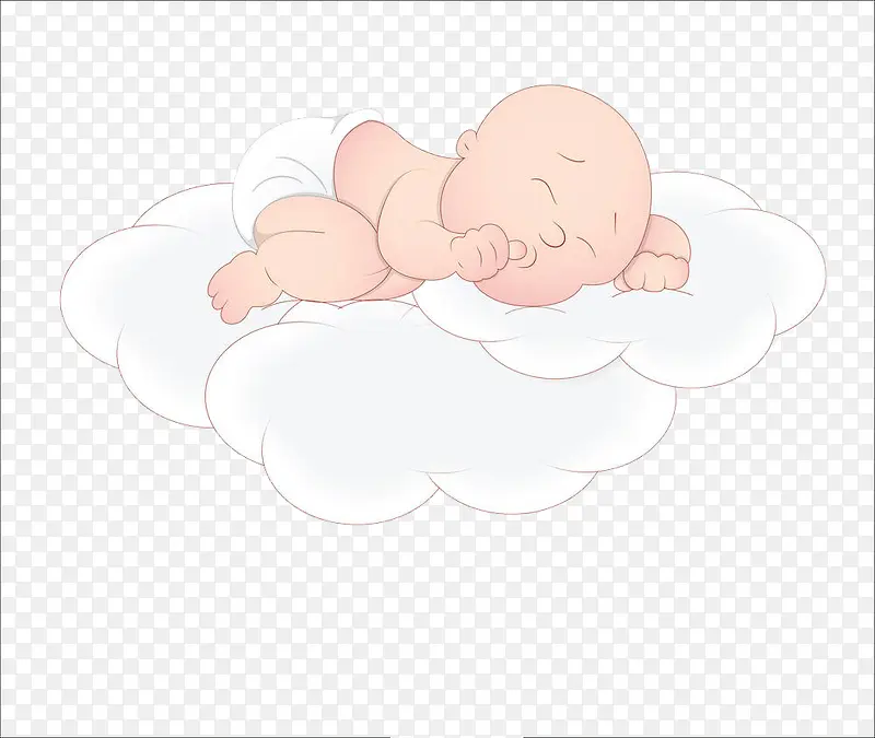 在云彩上睡觉的婴儿