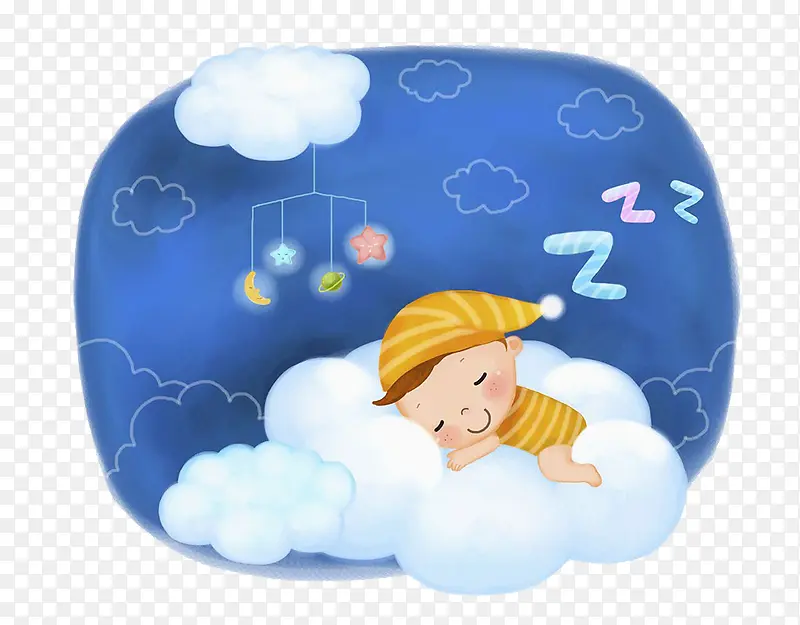 在云朵上睡觉的宝宝