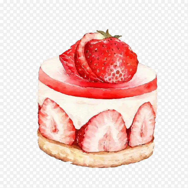 水彩生日蛋糕卡通插画