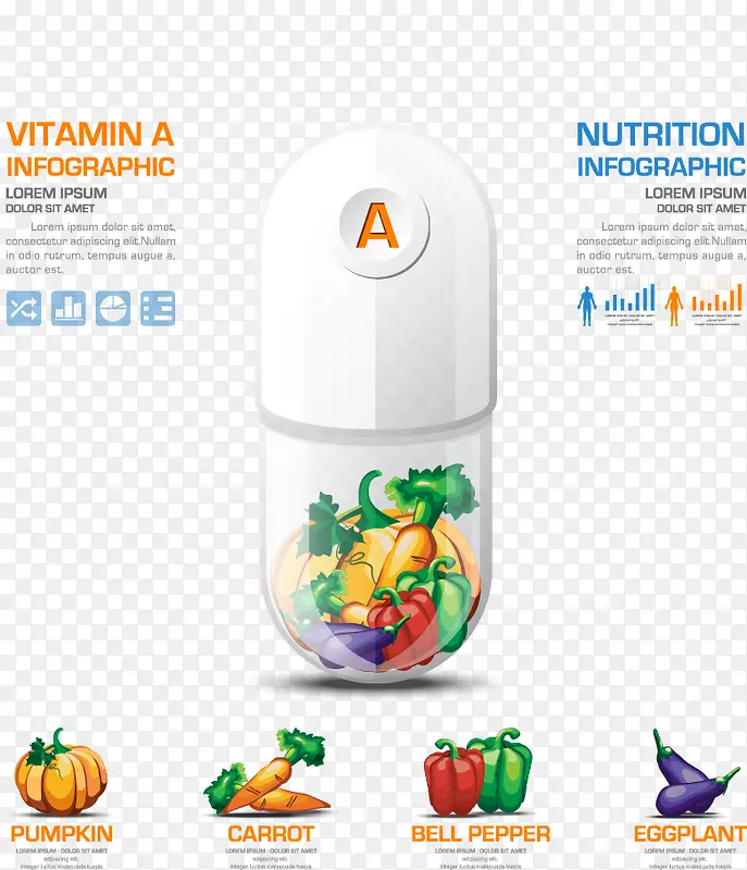 健康膳食信息图矢量素材下载,