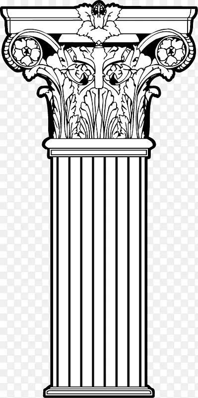 欧式古典花纹柱子