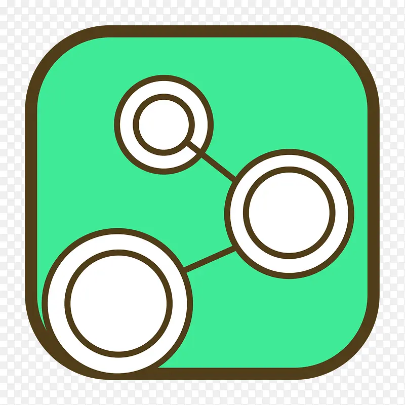 绿色手绘圆角分享按钮