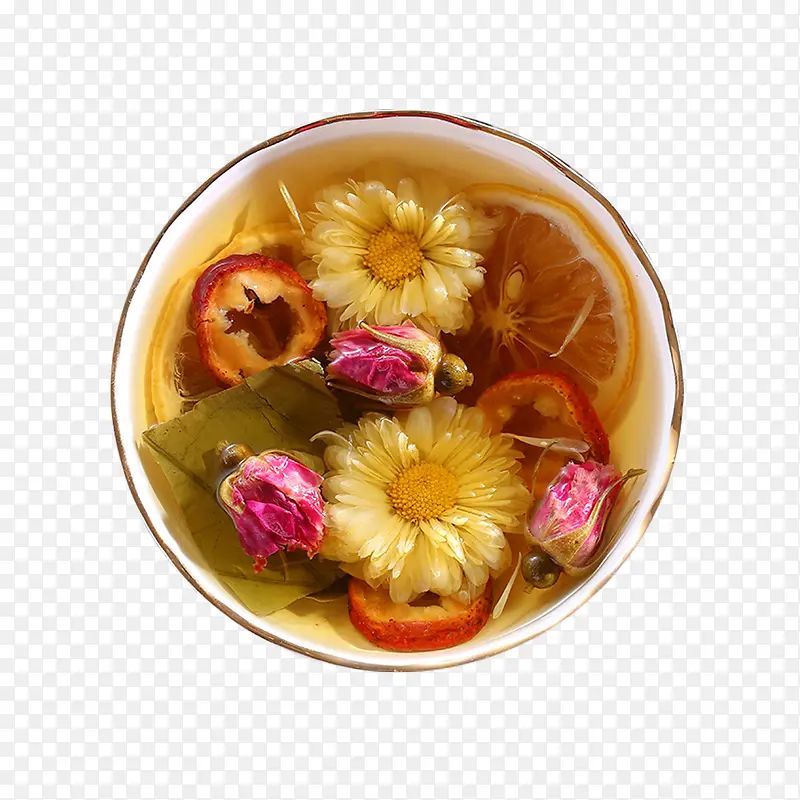 产品实物茶饮山楂玫瑰荷叶茶
