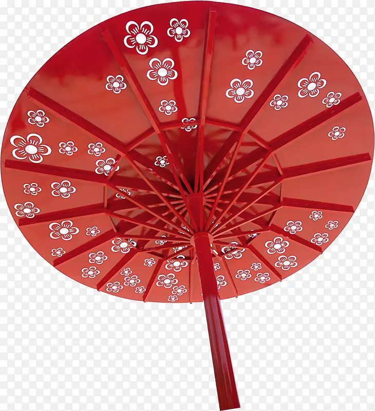 一把红色花卉油纸伞