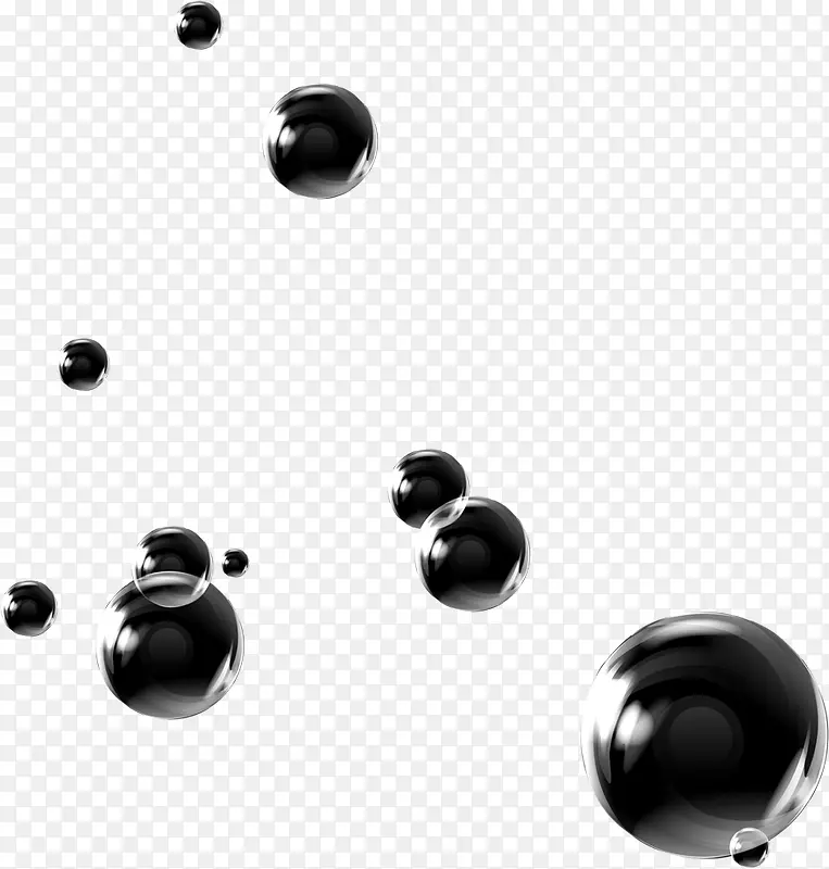 黑色手绘漂浮泡泡