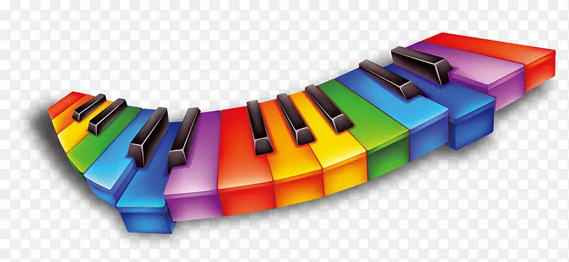 五彩的琴键素材