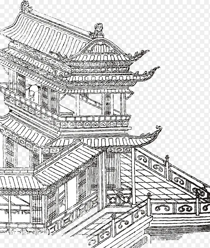 水墨楼阁