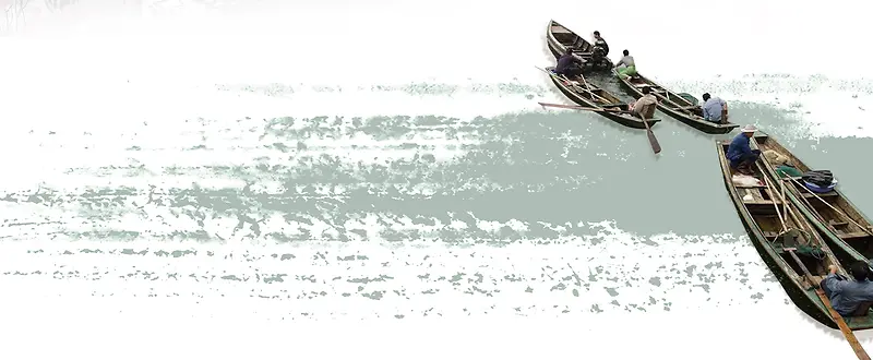 渔船中国风背景banner