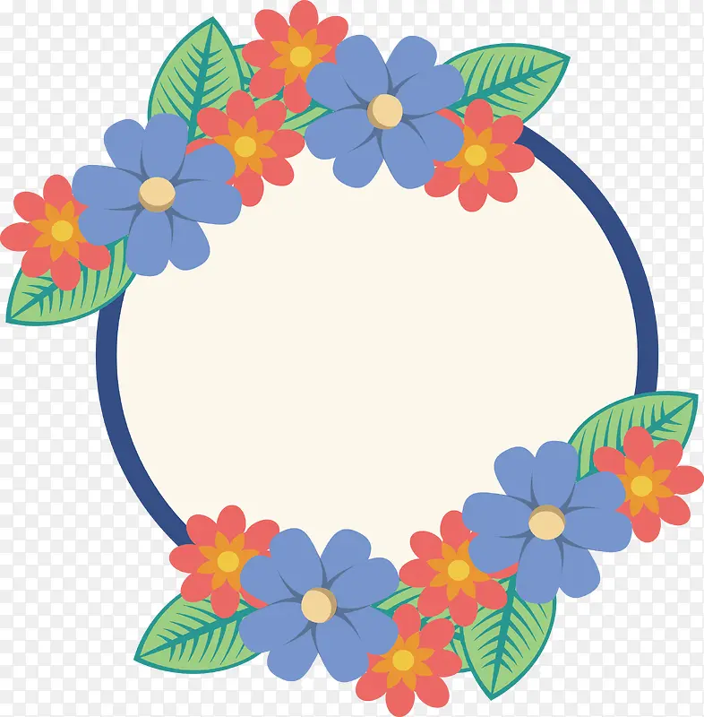 圆形花朵标题框