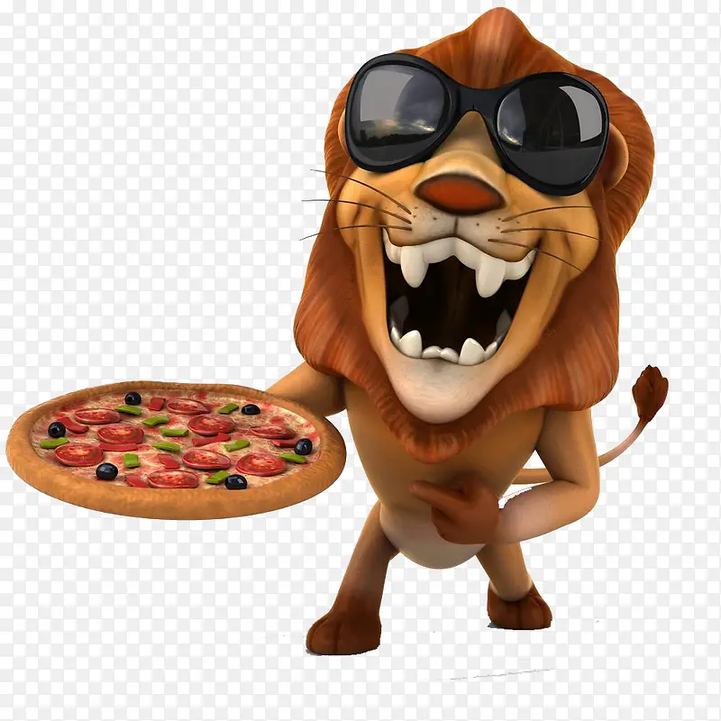 端披萨的狮子
