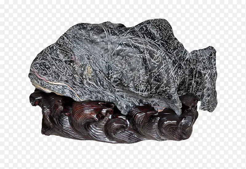 年年有鱼天然灵璧石摆件免抠图片
