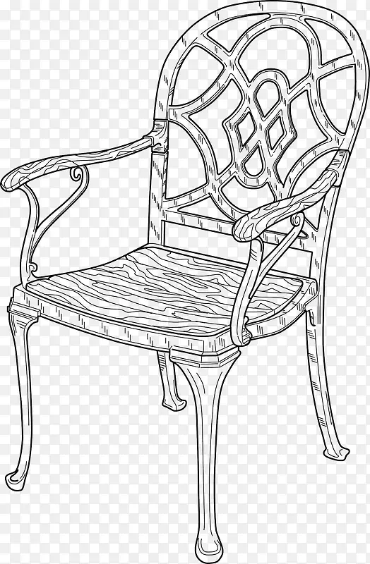 中式扶手椅简笔画