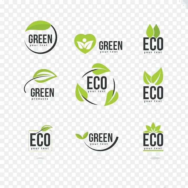 绿色环保叶子图标