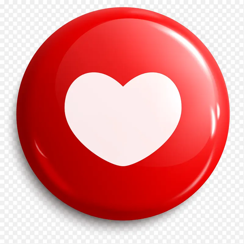 红色立体爱心按钮