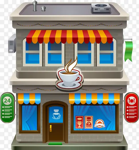 店铺 街道 咖啡屋
