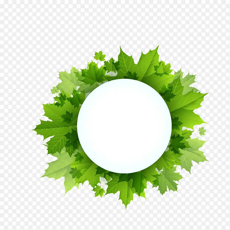 矢量绿色装饰圆形标签