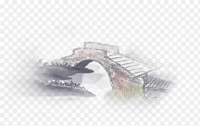 中国水墨画 桥