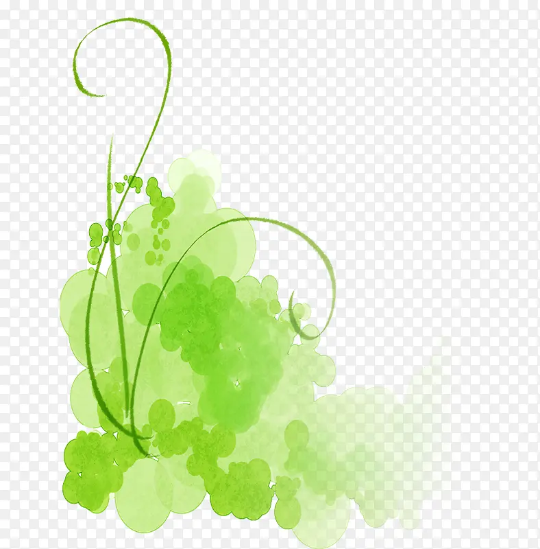 绿色墨迹植物素材图片