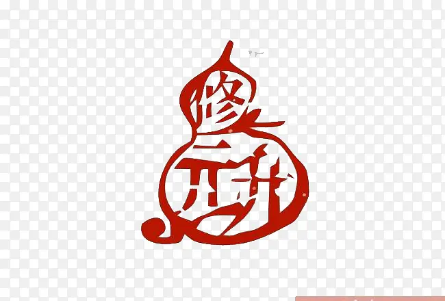 红色葫芦古风按钮素材