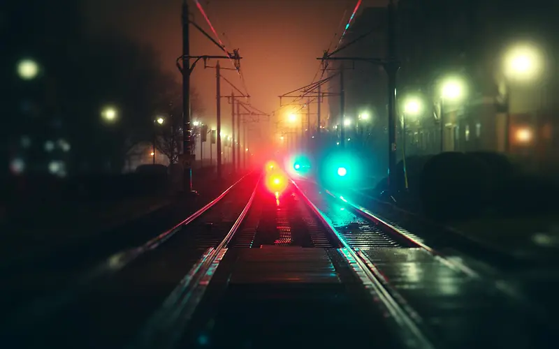 虚化灯光夜景都市