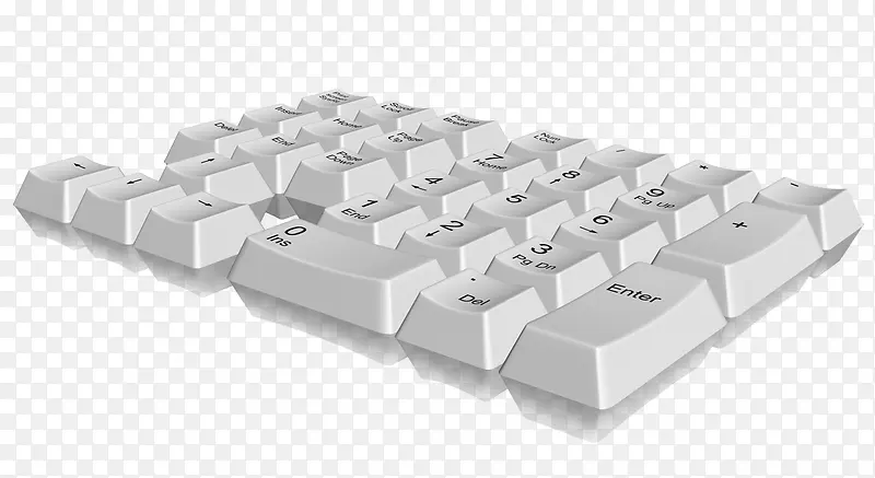 白色键盘免抠素材