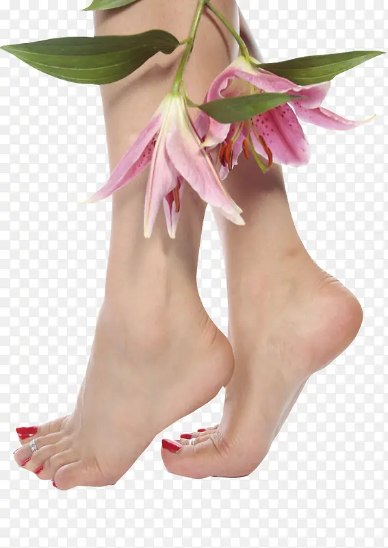 脚步护理与花朵