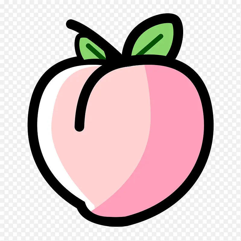粉色手绘圆弧桃子食物元素