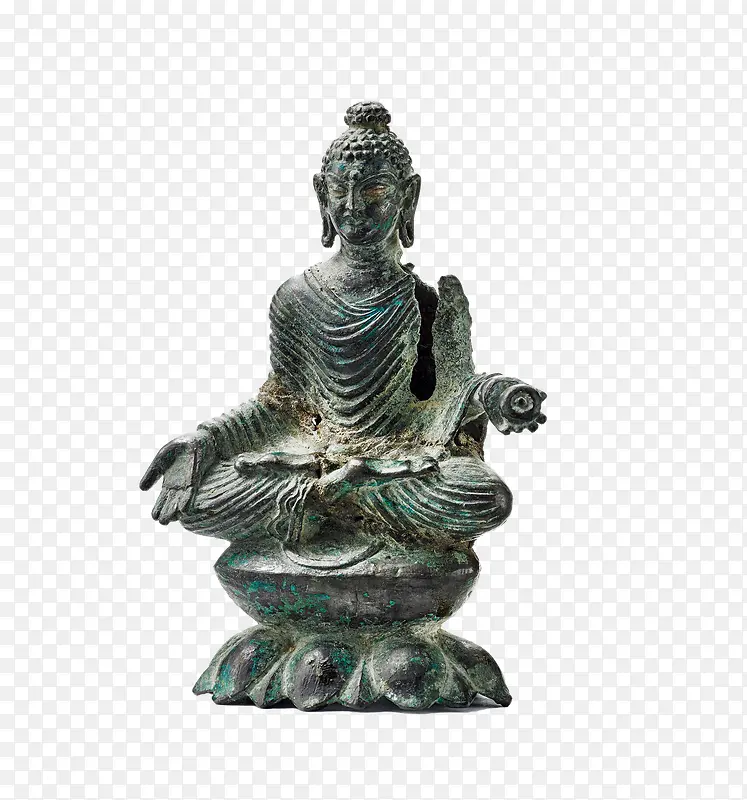 古代青铜制释迦牟尼佛雕像文物