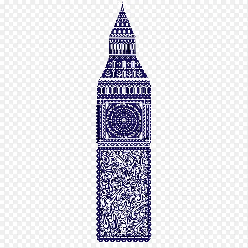 时尚伦敦插画设计   大本钟