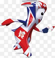 奔跑的国旗卡通人物伦敦奥运会