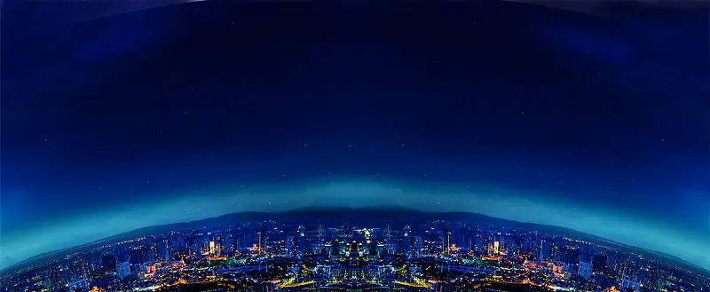 深蓝色天空下的城市平面图
