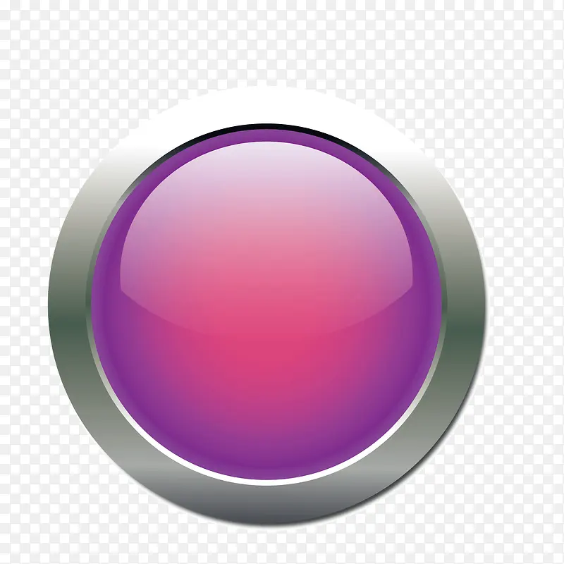 矢量紫色圆形金属水晶按钮