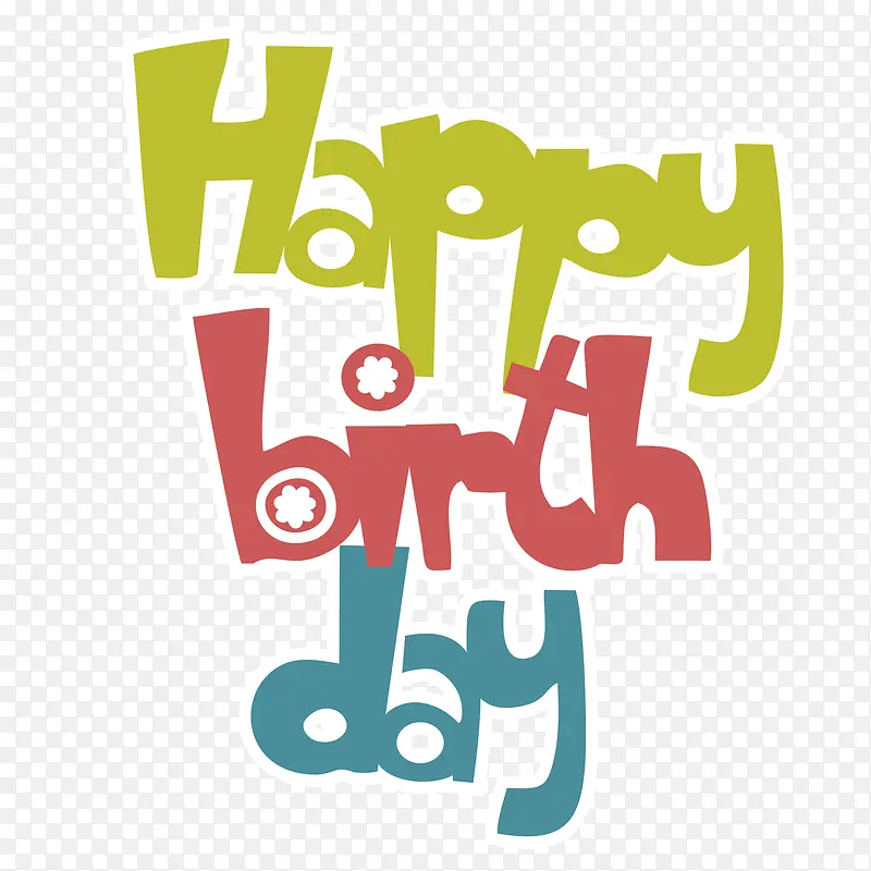 生日快乐字体设计矢量图