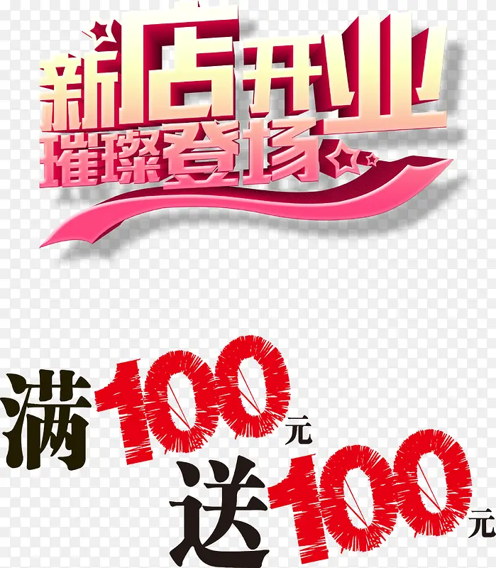 新店开业璀璨登场艺术字