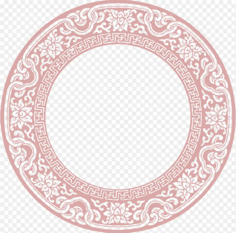 环形复古剪纸花纹