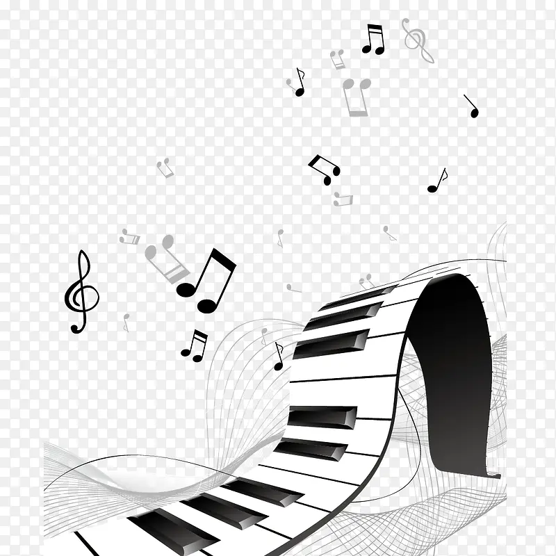 钢琴和音符