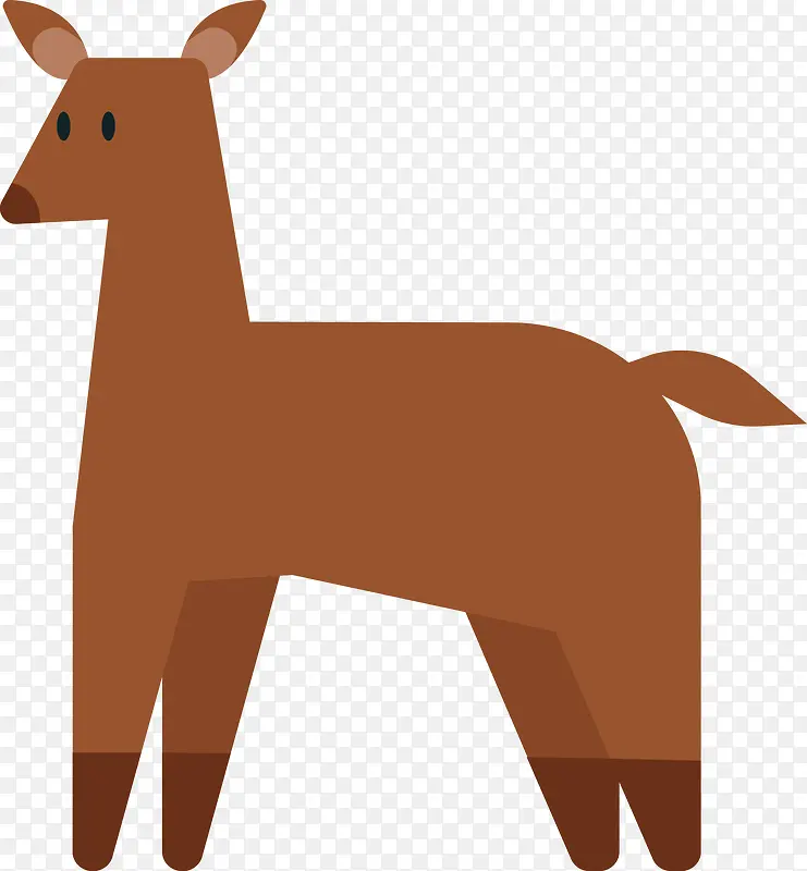 可爱的小鹿剪影动物图标矢量图