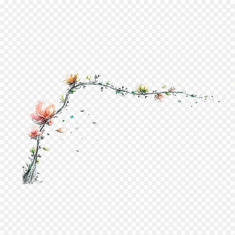 梅花树枝图案