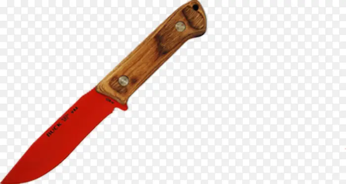 红色木柄刀