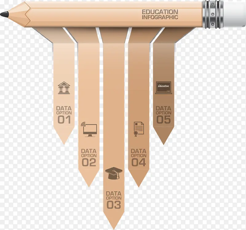 矢量条纹铅笔图表