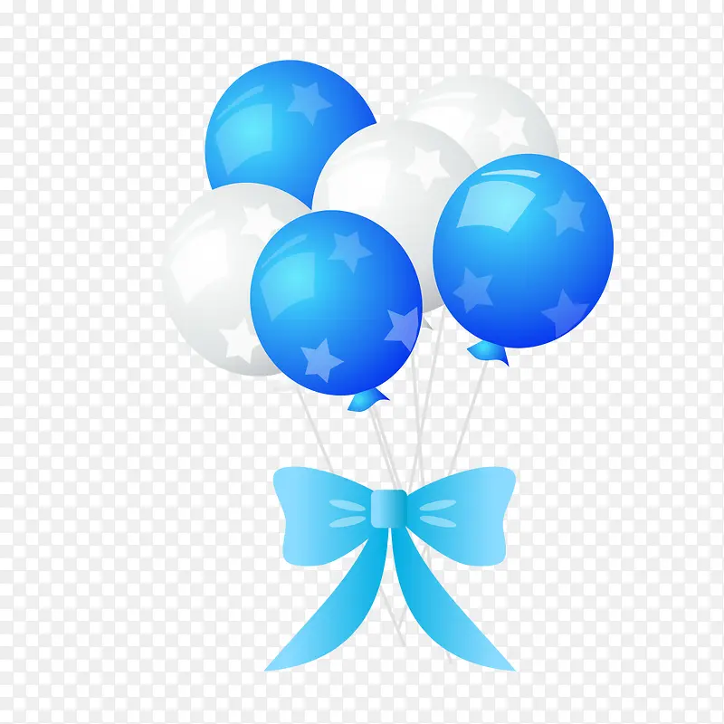蓝色白色气球模型
