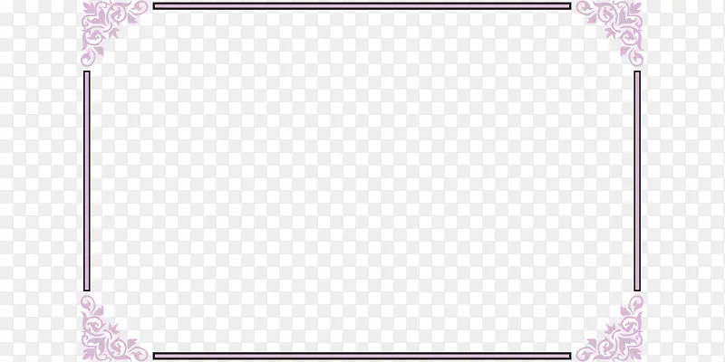淡紫色四角花纹方框