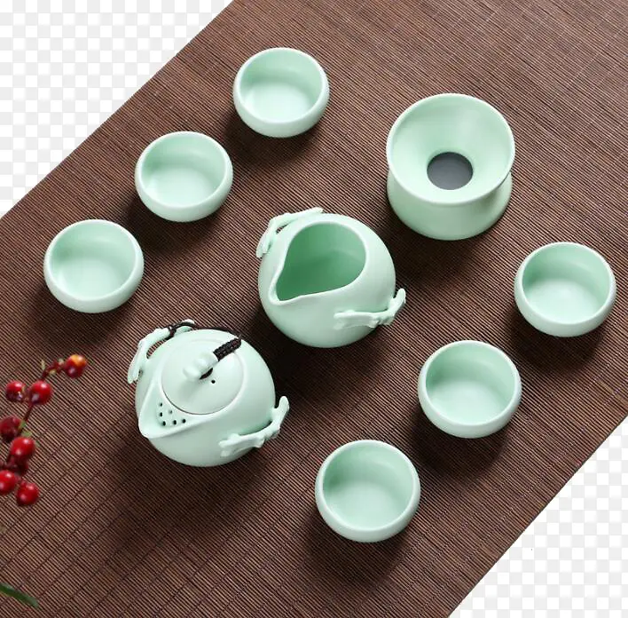 青瓷茶具套装茶杯茶壶