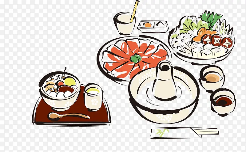 手绘美味日本料理