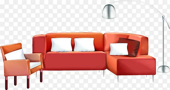 红色布艺沙发图案