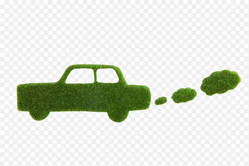 绿草组成的汽车污染创意标识