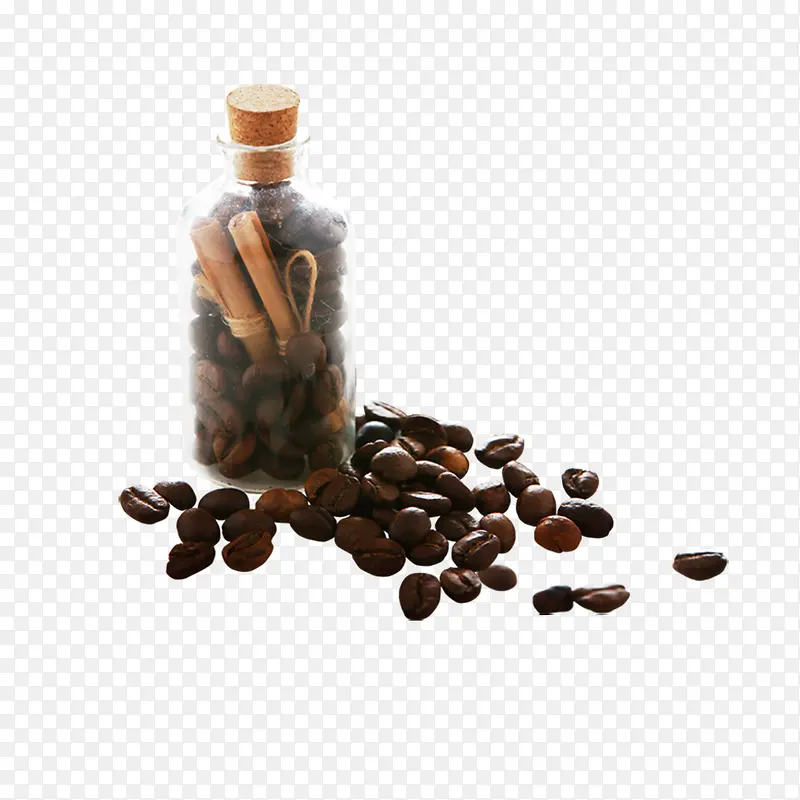 装满咖啡豆的玻璃瓶
