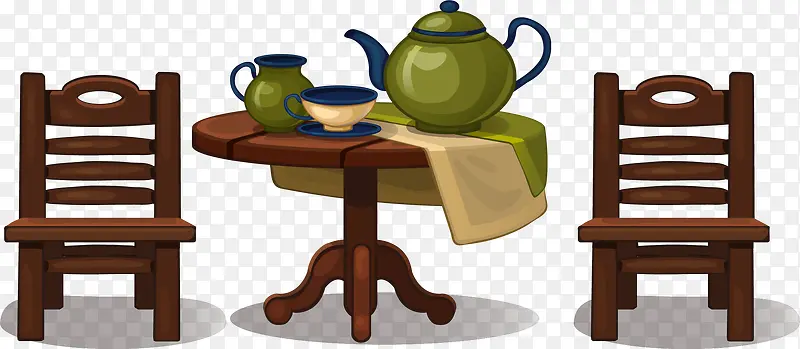 矢量手绘茶壶