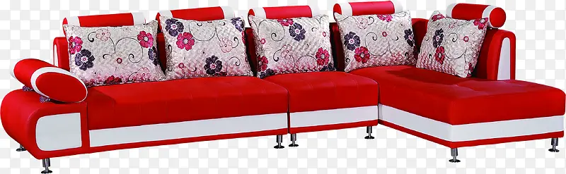 红色布艺沙发家具背景